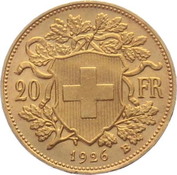 20 Franken 1926 B - Vreneli RAR